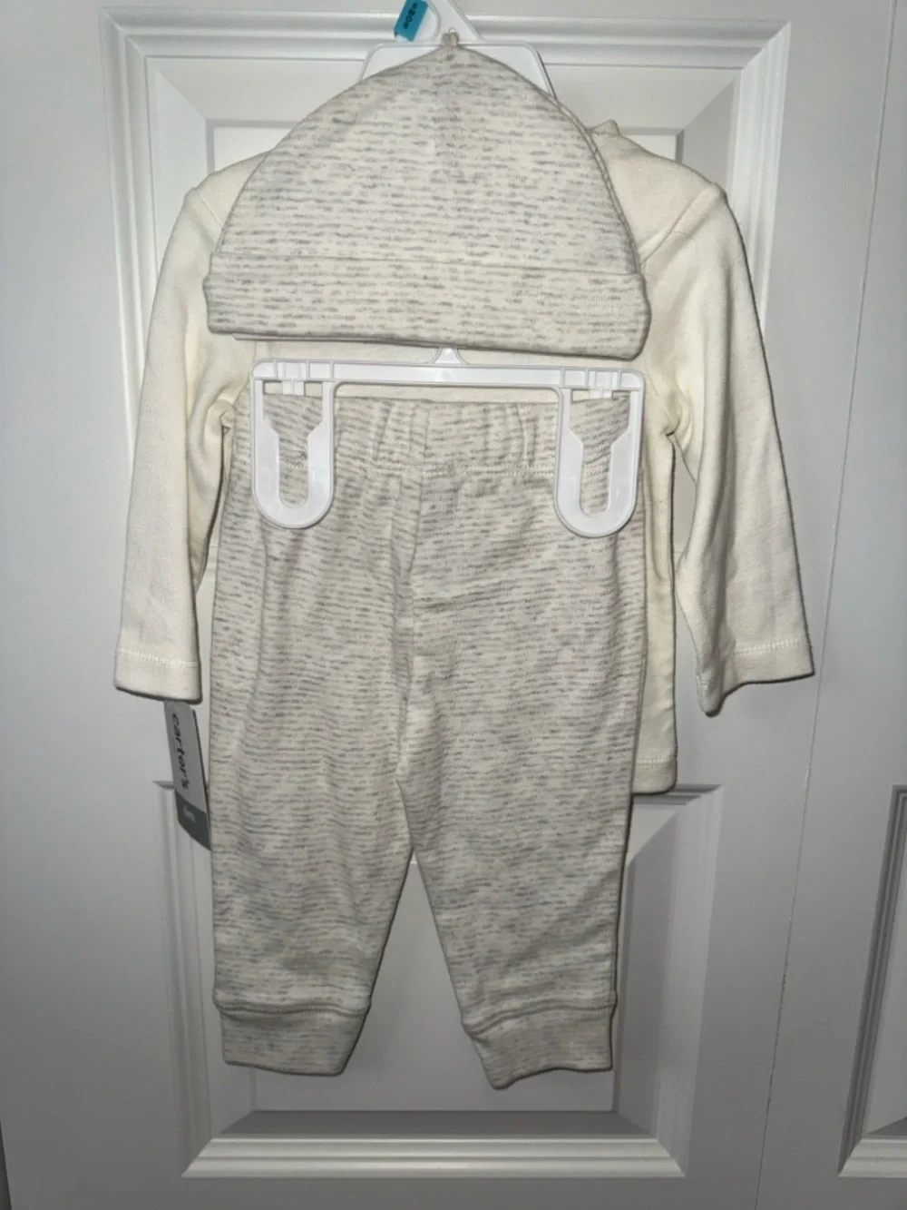 Carter's Cream Infant Onesie with Blue and Gray Print - Picture 7 of 8